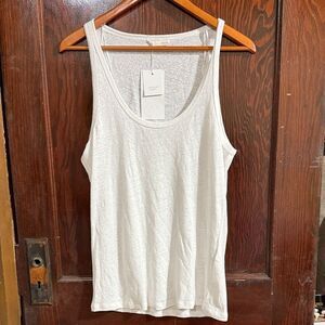 NWT Zara Linen Blend  White Tank Top